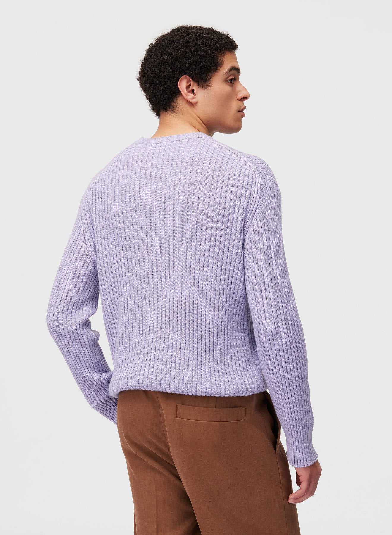 Retori Ribbed Crewneck Iris - Knitwear - Luxury Sweaters for Men and Women - Back Man