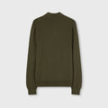 Retori Mixed Argyle Long Sleeve Polo Military Green - Knitwear - Luxury Polos for Men - Back