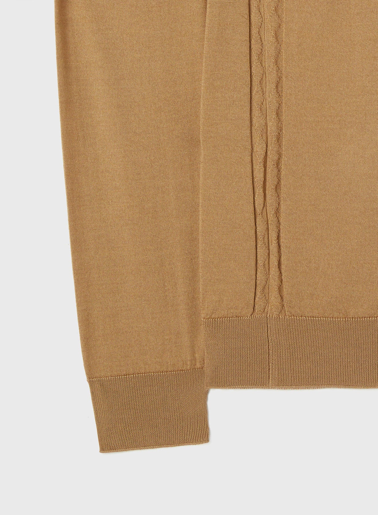 Retori Side Argyle Detail Crewneck Sand - Knitwear - Luxury Sweaters for Men and Women - Detail Sleeve