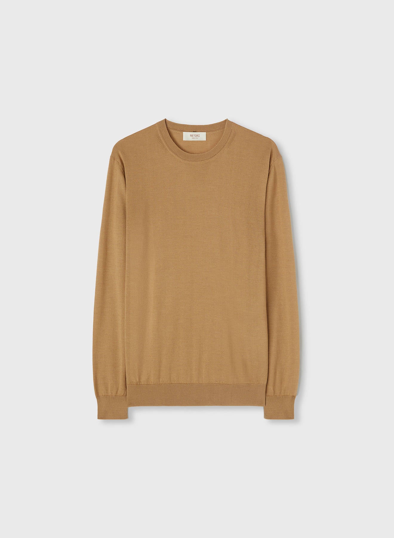 Retori Side Argyle Detail Crewneck Sand - Knitwear - Luxury Sweaters for Men and Women
