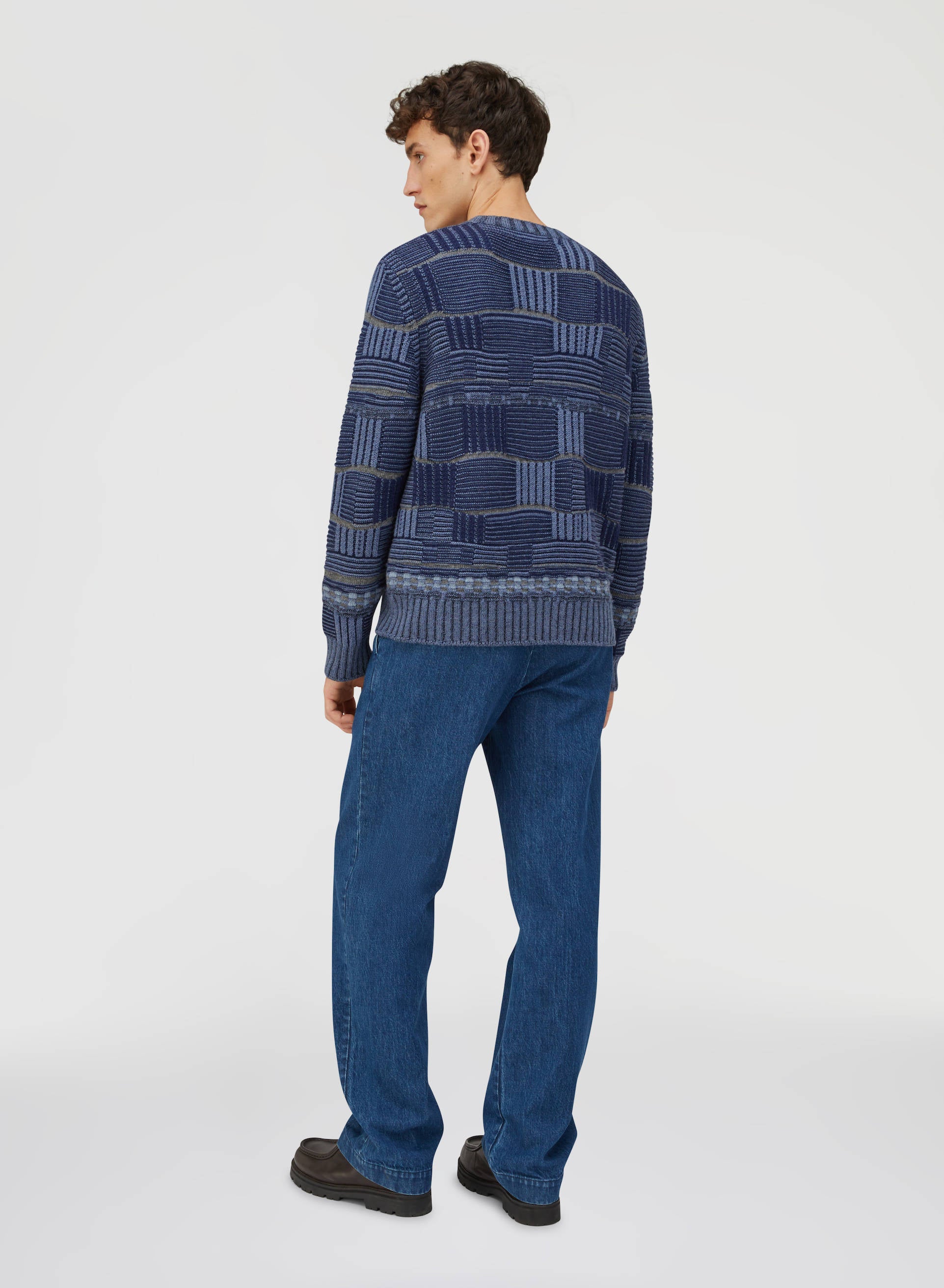 Retori Opposites Dance Crewneck Navy And Grey - Ready To Wear - Luxury Sweaters for Men