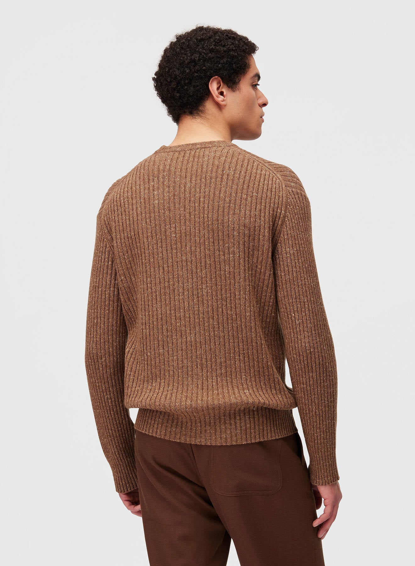 Retori Ribbed Crewneck Clay - Knitwear - Luxury Sweaters for Men and Women - Back Man