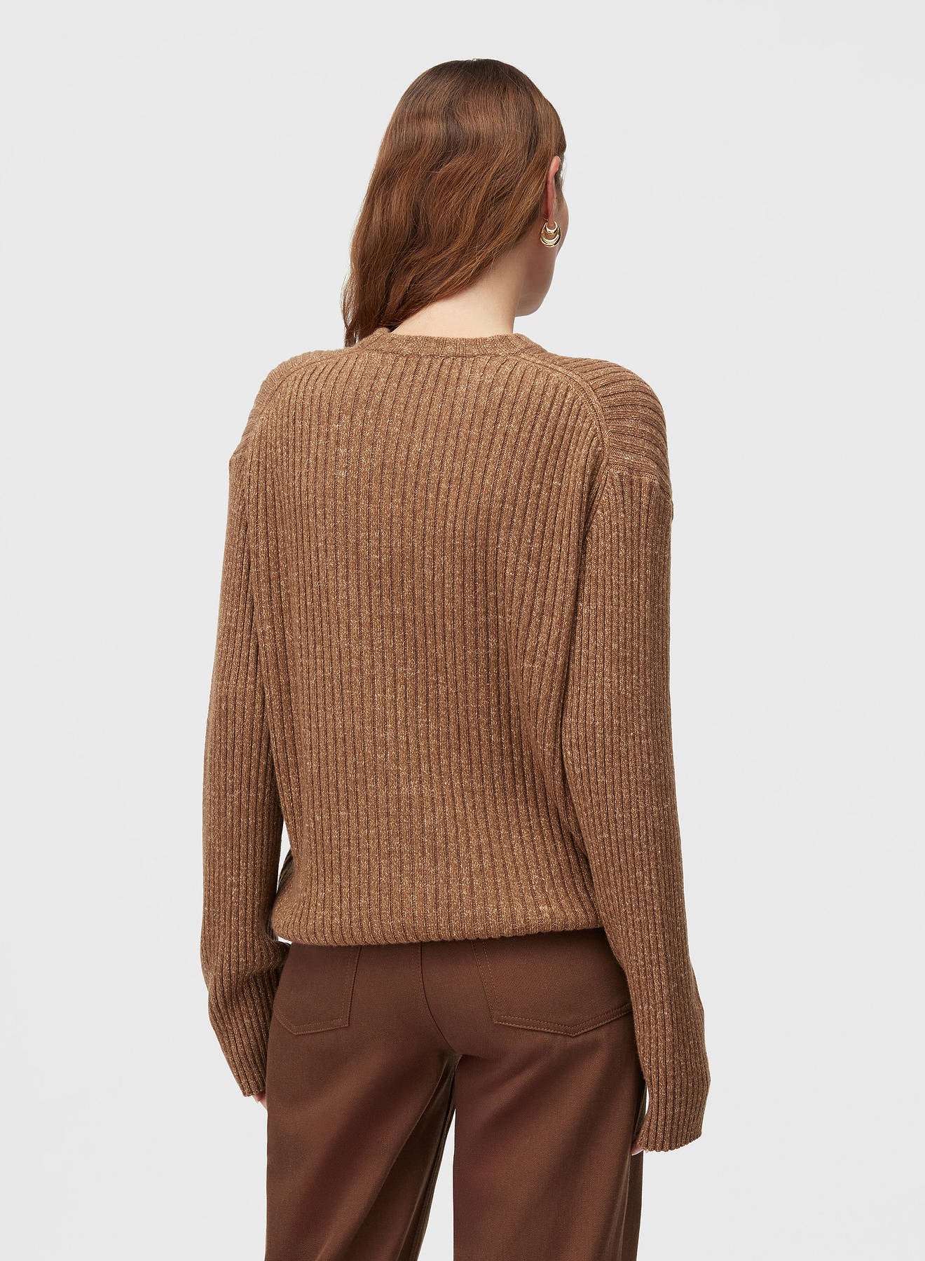 Retori Ribbed Crewneck Clay - Knitwear - Luxury Sweaters for Men and Women - Back Woman