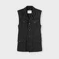 Retori Heavy Jersey Saharienne Vest Black - Ready To Wear - Luxury Vests for Women