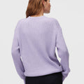 Retori Ribbed Crewneck Iris - Knitwear - Luxury Sweaters for Men and Women - Back Woman