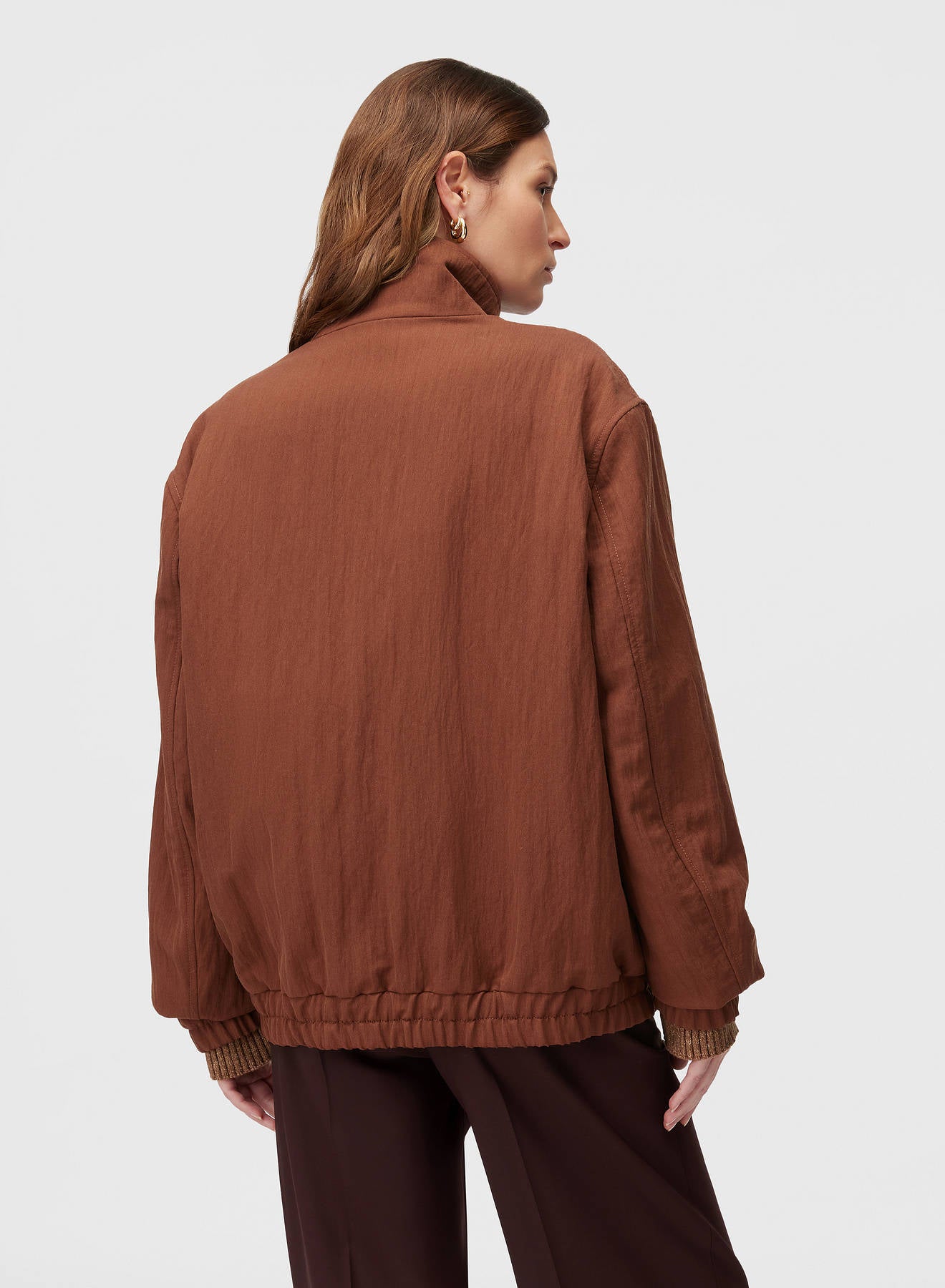 Retori Packable Bomber Clay - Ready To Wear - Luxury Bomber Jackets for Men and Women - Back Woman