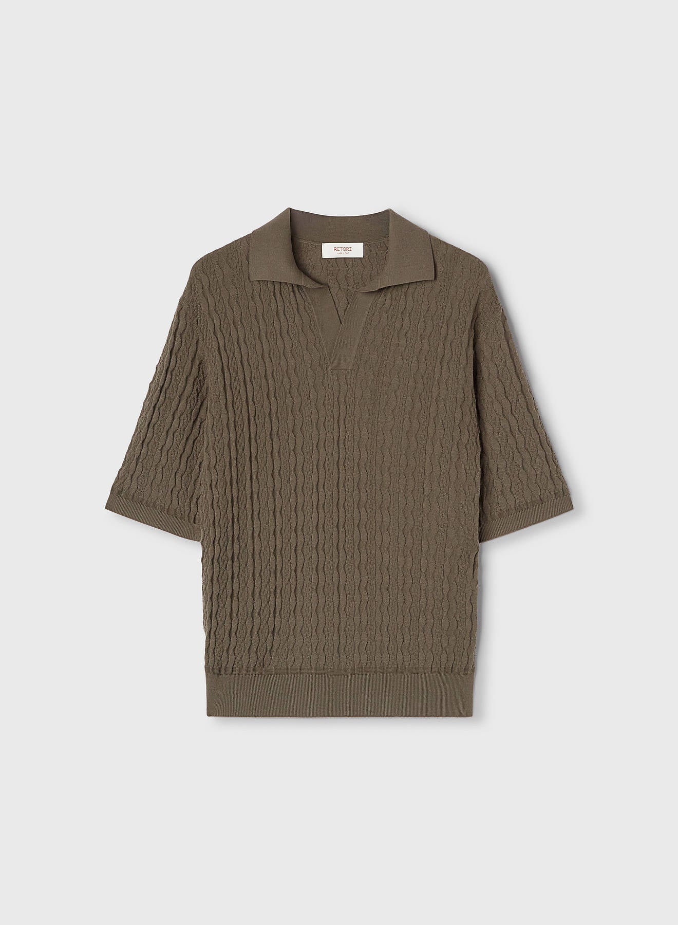 Retori Micro Argyle Polo Military Green - Knitwear - Luxury Polos for Men