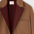 Retori Cardi Blazer With Needle Pin Detail Camel And Amaranto - Ready To Wear - Luxury Coats & Jackets for Women - Detail