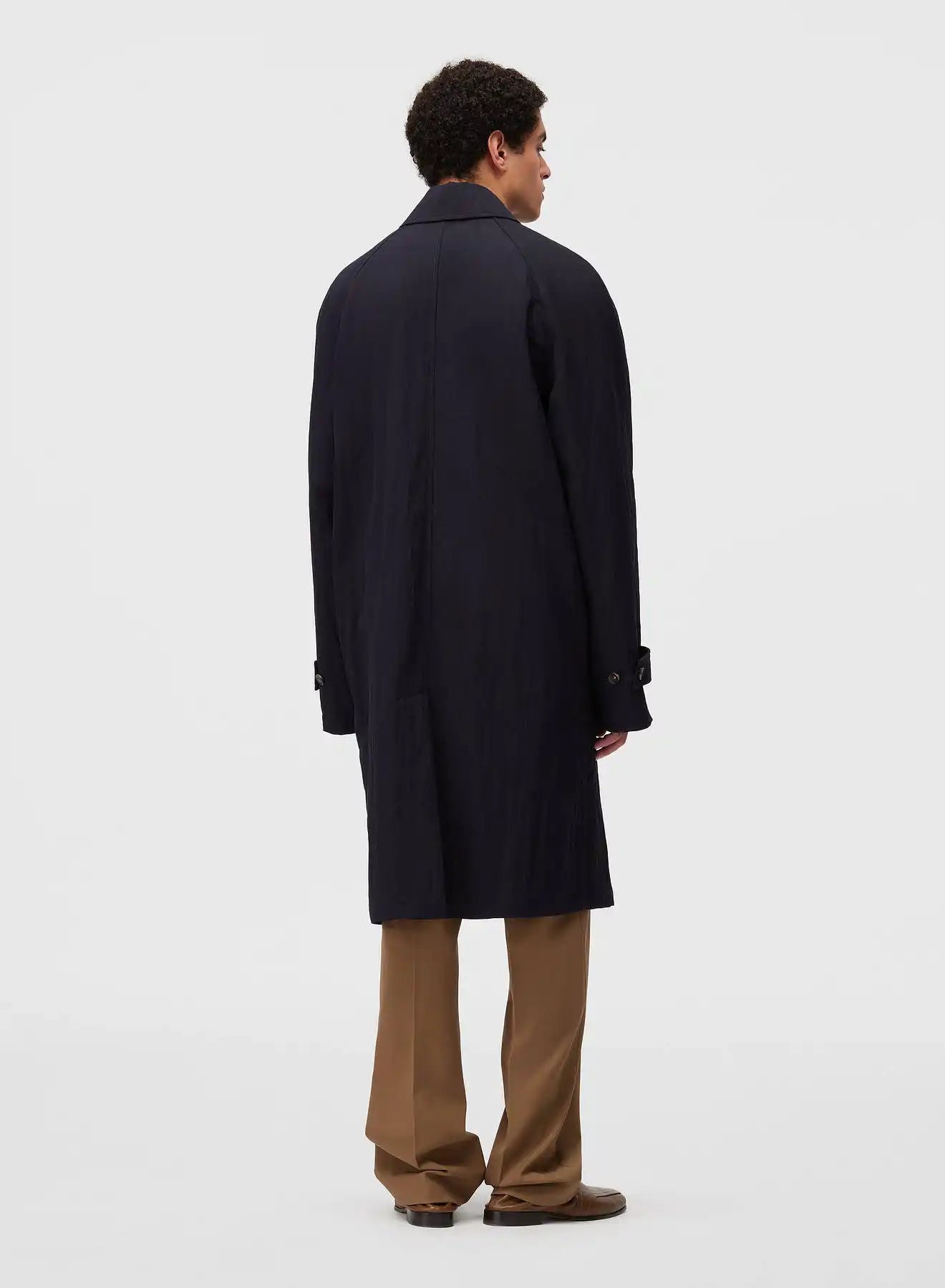 Retori Packable Trench Dark Blue - Ready To Wear - Luxury Trench Coats for Men and Women - Back Man