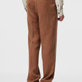 Retori Reversed Pleats Pants With Embroidery Clay - Ready To Wear - Luxury Trousers for Men - Back Model