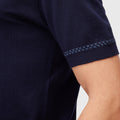 Retori Cuff Micro Check Detail Short Sleeve Polo Navy And Avio - Knitwear - Luxury Unisex Polos - Detail Man