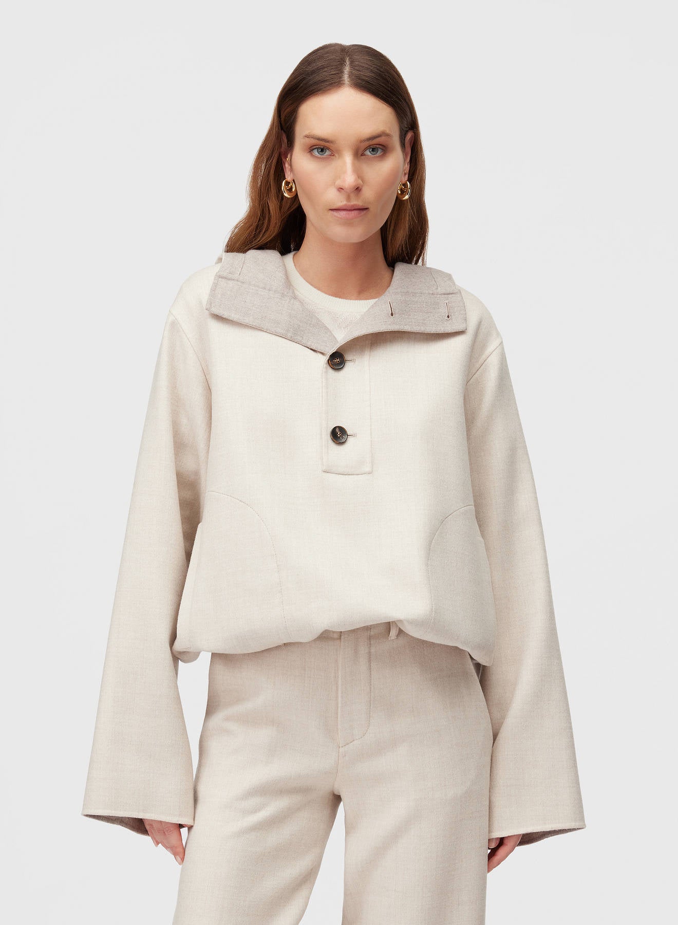 Retori Double Anorak Ivory And Natural - Ready To Wear - Luxury Parkas for Women - Front