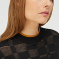 Retori Jacquard Damier Rollneck Black And Camel - Ready To Wear - Luxury Sweaters for Women