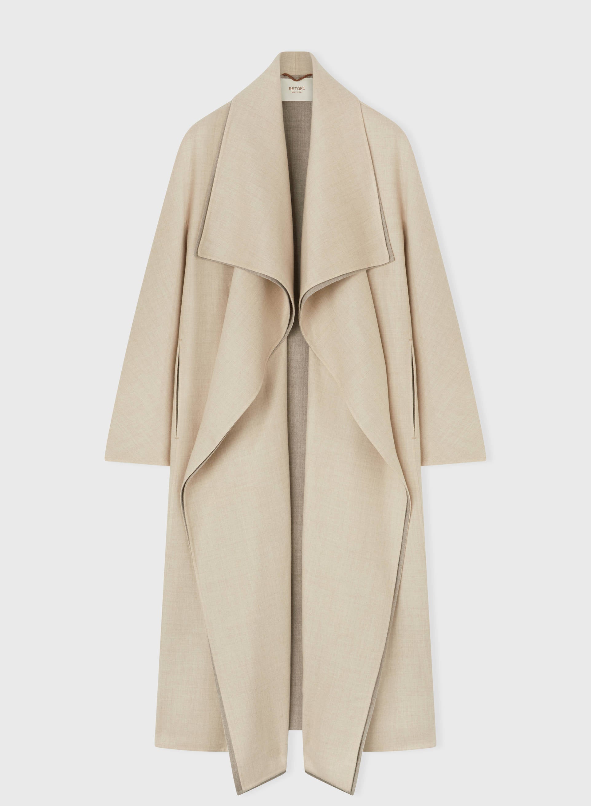 Retori Double Shawl Collar Coat Ivory And Natural - Ready To Wear - Luxury Overcoats for Women