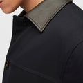 Retori Field Jacket With Leather Details Navy And Camel - Ready To Wear - Luxury Coats & Jackets for Men - Detail