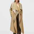 Retori Double Shawl Collar Coat Pale Yellow And Sand - Ready To Wear - Luxury Overcoats for Women