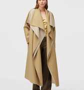 Retori Double Shawl Collar Coat Pale Yellow And Sand - Ready To Wear - Luxury Overcoats for Women