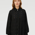 Retori Superlight Cashmere Shirt Black Weave - Ready To Wear - Luxury Overshirts for Women