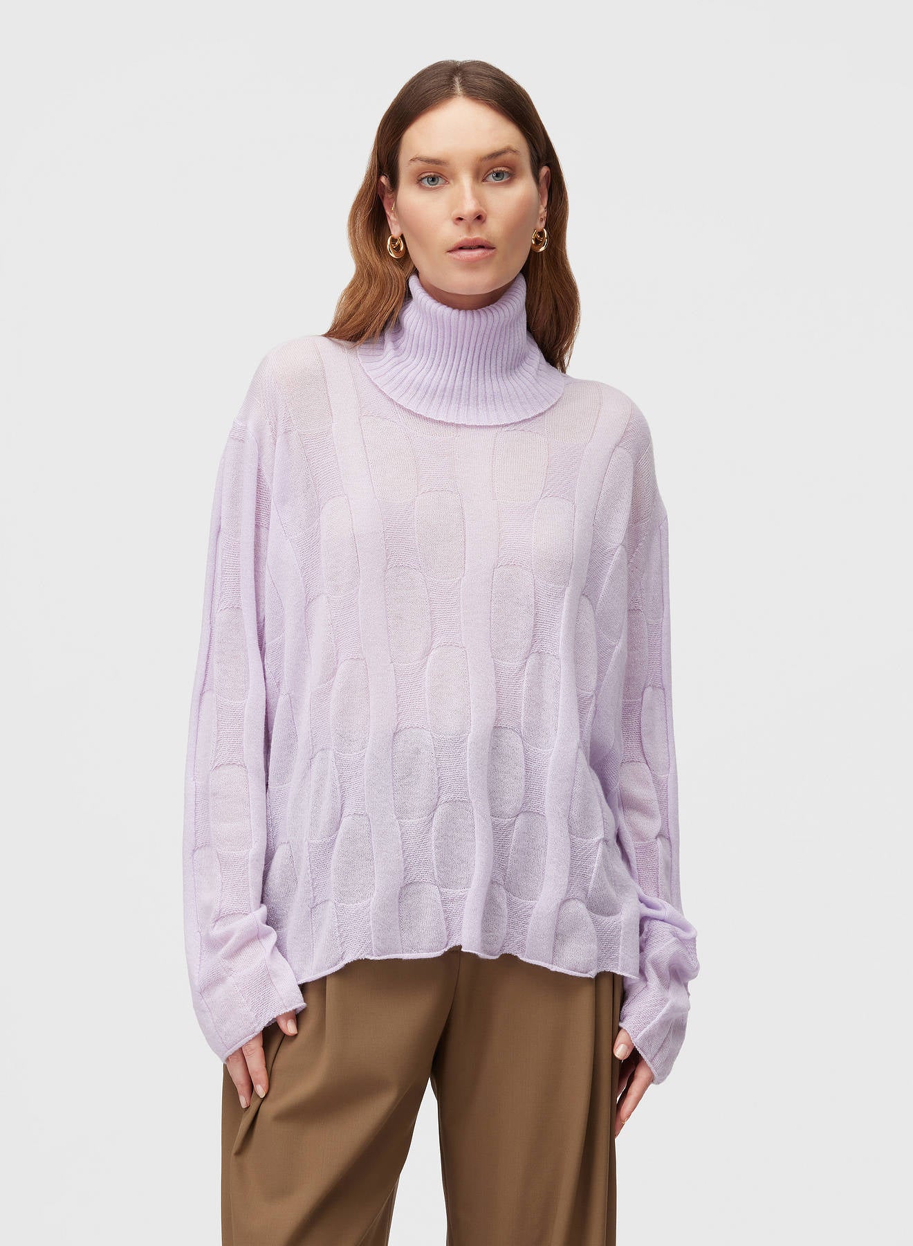 Retori Waves Turtleneck Iris - Knitwear - Luxury Sweaters for Women - Front