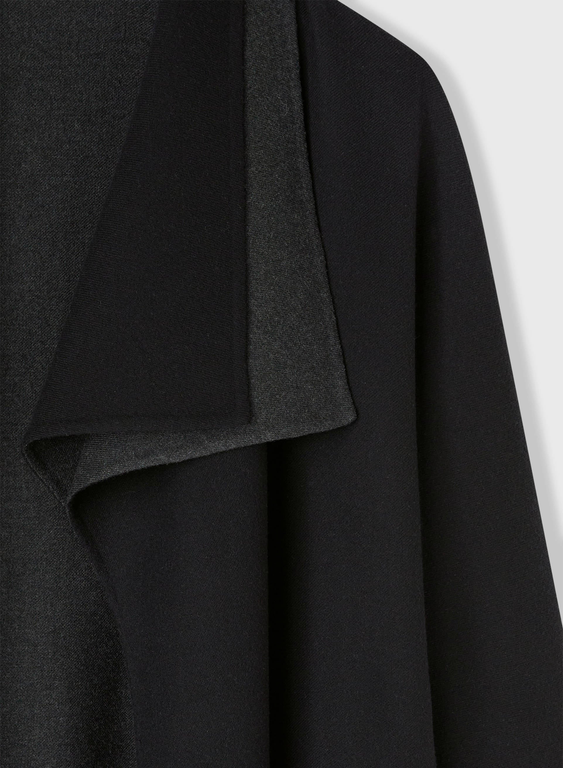 Retori Double Shawl Collar Coat Black And Grey - Ready To Wear - Luxury Overcoats for Women - Detail
