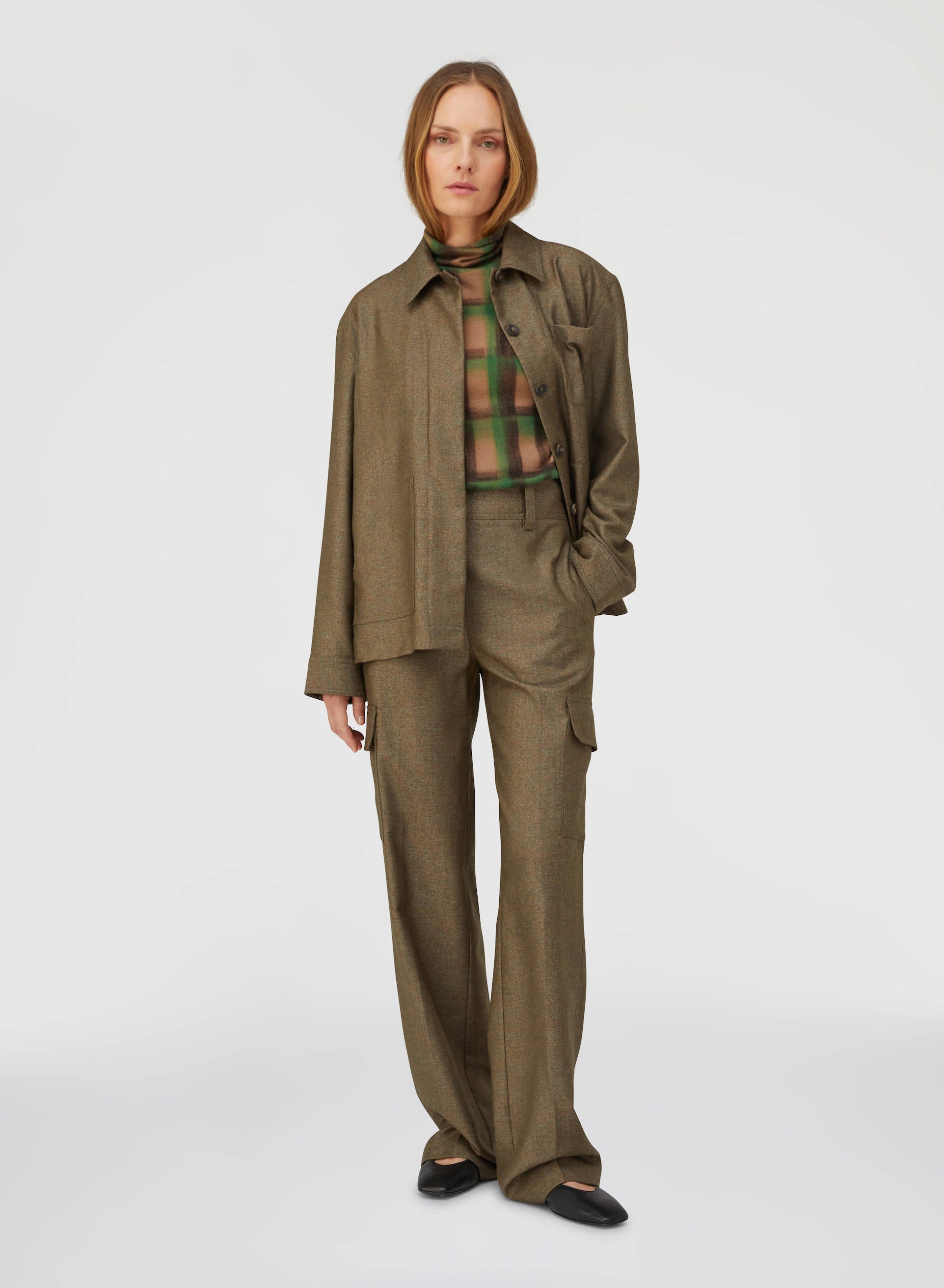 Retori Check Rollneck Green - Ready To Wear - Luxury Sweaters for Women - Front