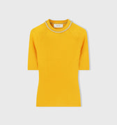 Retori Light Cashmere Tshirt With Chain Detail Yellow - Knitwear - Luxury T-Shirts for Women