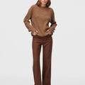 Retori Ribbed Crewneck Clay - Knitwear - Luxury Sweaters for Men and Women - Full Model Woman
