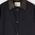 Retori Field Jacket With Leather Details Navy And Camel - Ready To Wear - Luxury Coats & Jackets for Men - Detail