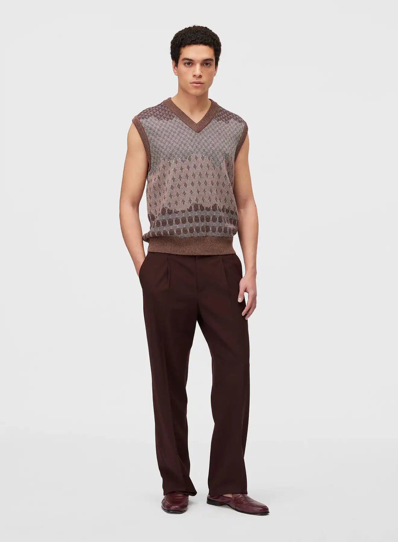 Retori Relaxed Pants Chocolate - Ready To Wear - Luxury Trousers for Men - Full Model