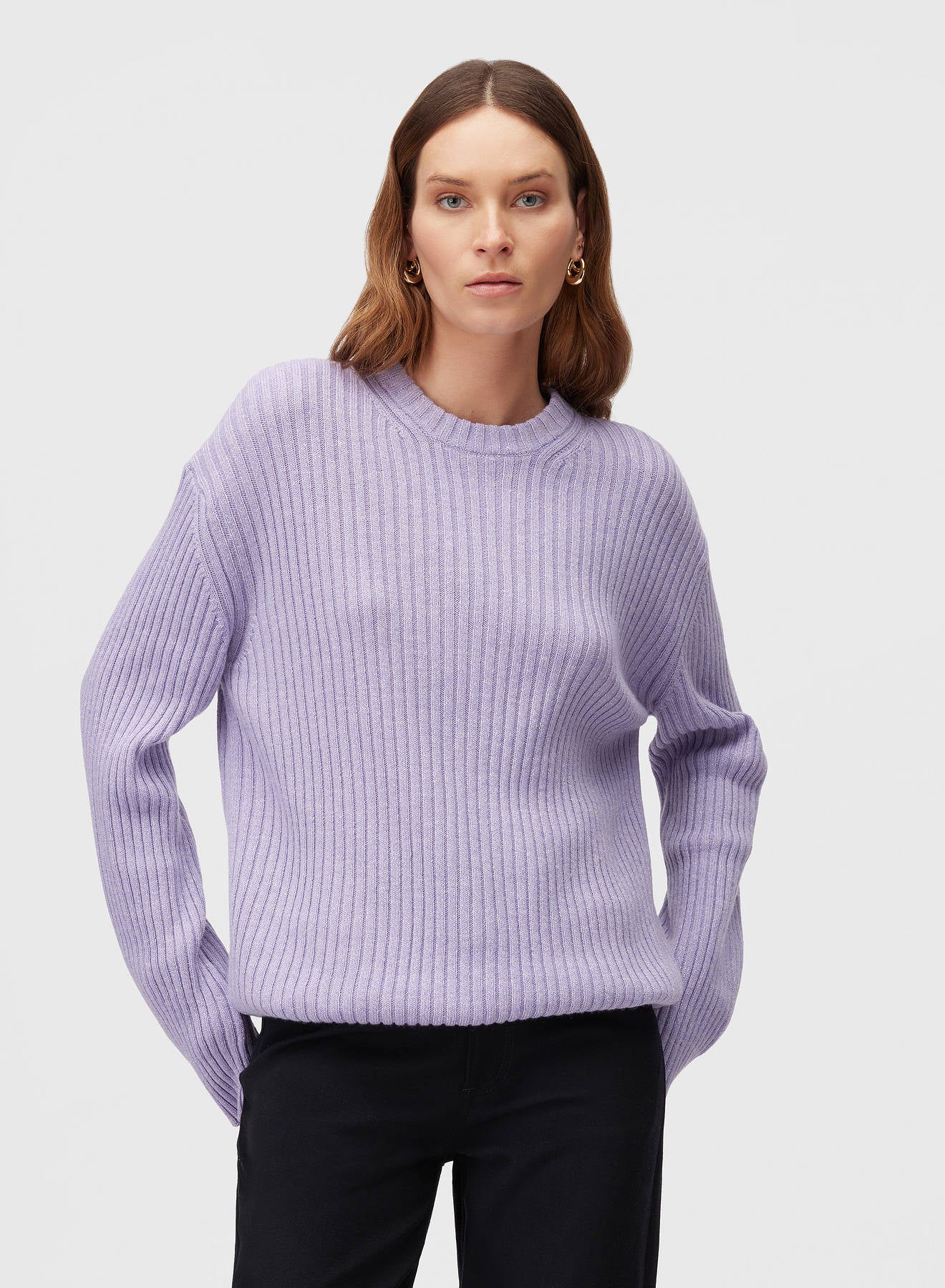 Retori Ribbed Crewneck Iris - Knitwear - Luxury Sweaters for Men and Women - Front Woman