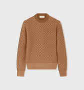 Retori Jacquard Crewneck Camel - Ready To Wear - Luxury Sweaters for Women