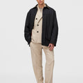 Retori Field Jacket With Leather Details Navy And Camel - Ready To Wear - Luxury Coats & Jackets for Men - Full Model