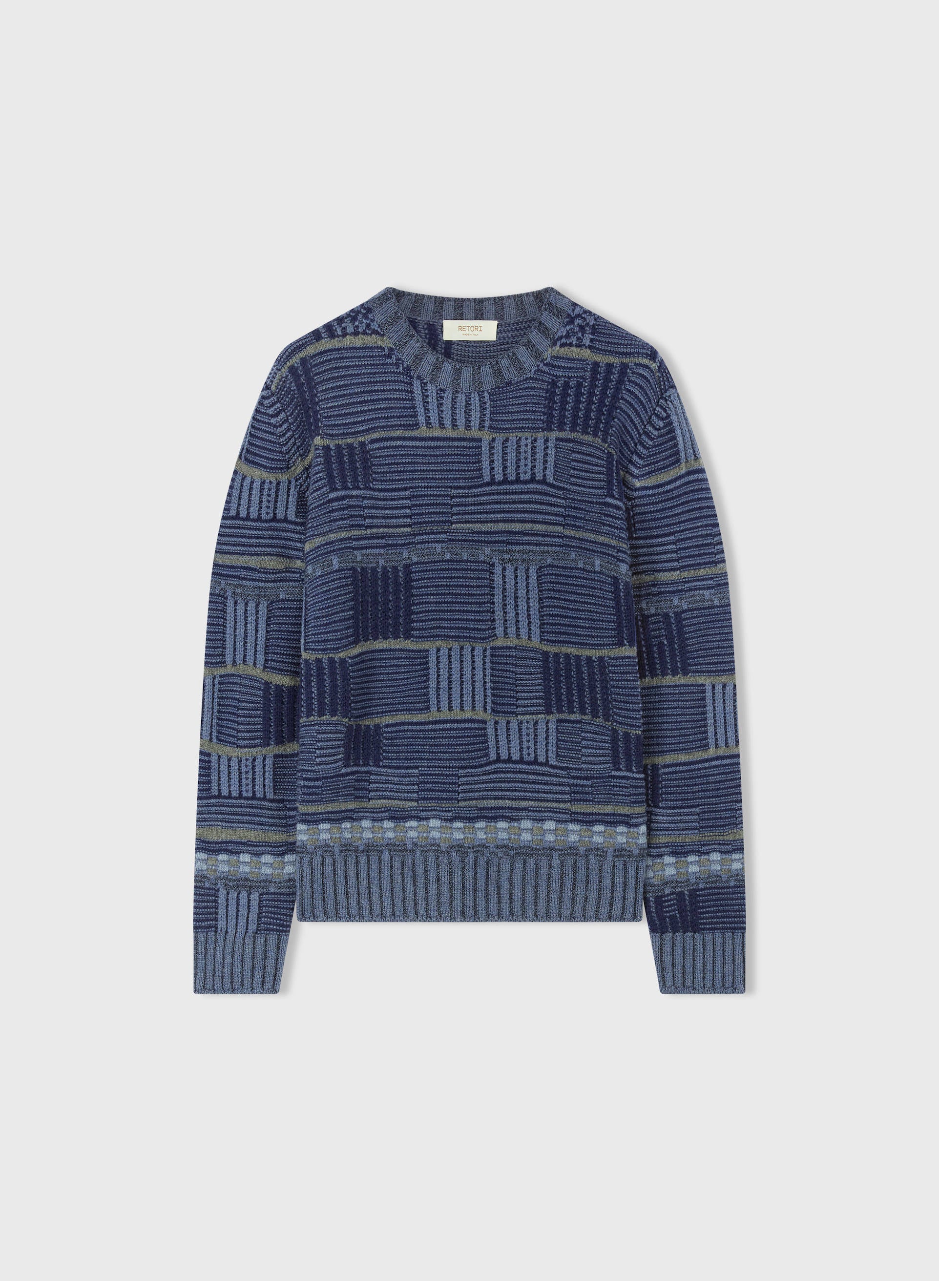 Retori Opposites Dance Crewneck Navy And Grey - Ready To Wear - Luxury Sweaters for Men