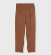 Retori Reversed Pleats Pants With Embroidery Clay - Ready To Wear - Luxury Trousers for Men