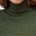 Retori Windows Turtleneck Green, Taupe And Yellow - Knitwear - Luxury Sweaters for Women - Detail