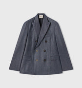 Retori Double Breasted Blazer Denim Blu - Ready To Wear - Luxury Coats & Jackets for Women