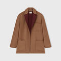 Retori Cardi Blazer With Needle Pin Detail Camel And Amaranto - Ready To Wear - Luxury Coats & Jackets for Women