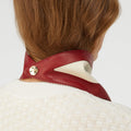 Retori Color Block Bandana Scarf Burgundy And Turquoise - Accessories - Luxury Scarves & Shawls for Women - Back