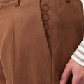 Retori Reversed Pleats Pants With Embroidery Clay - Ready To Wear - Luxury Trousers for Men - Detail
