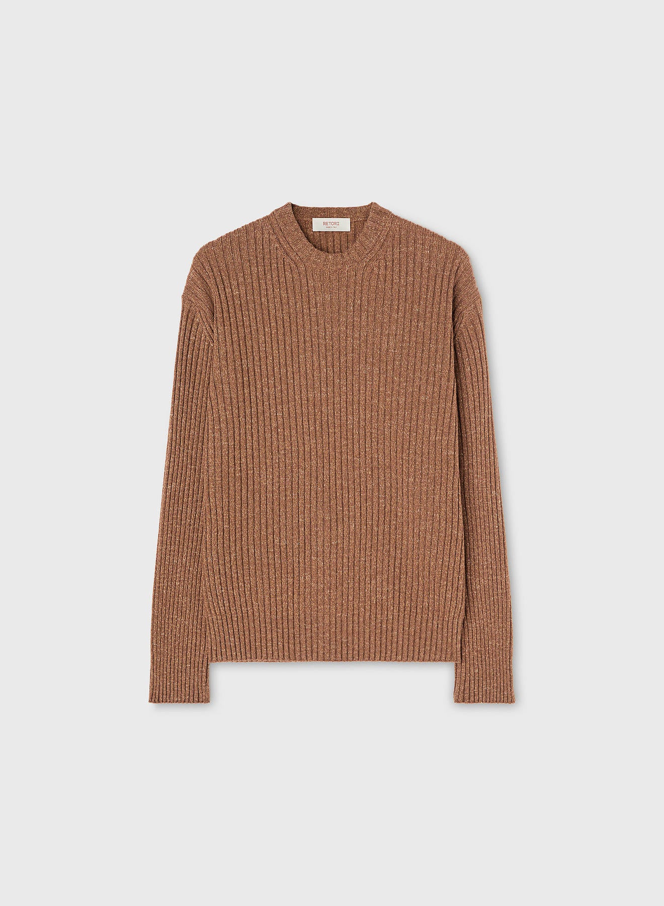 Retori Ribbed Crewneck Clay - Knitwear - Luxury Sweaters for Men and Women