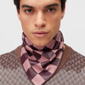 Retori Color Block Damier Bandieau Amaranth And Rose - Accessories - Luxury Scarves & Shawls - Detail Man