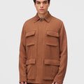 Retori Saharienne With Four Pockets And Embroidery Clay - Ready To Wear - Luxury Coats & Jackets for Men - Front