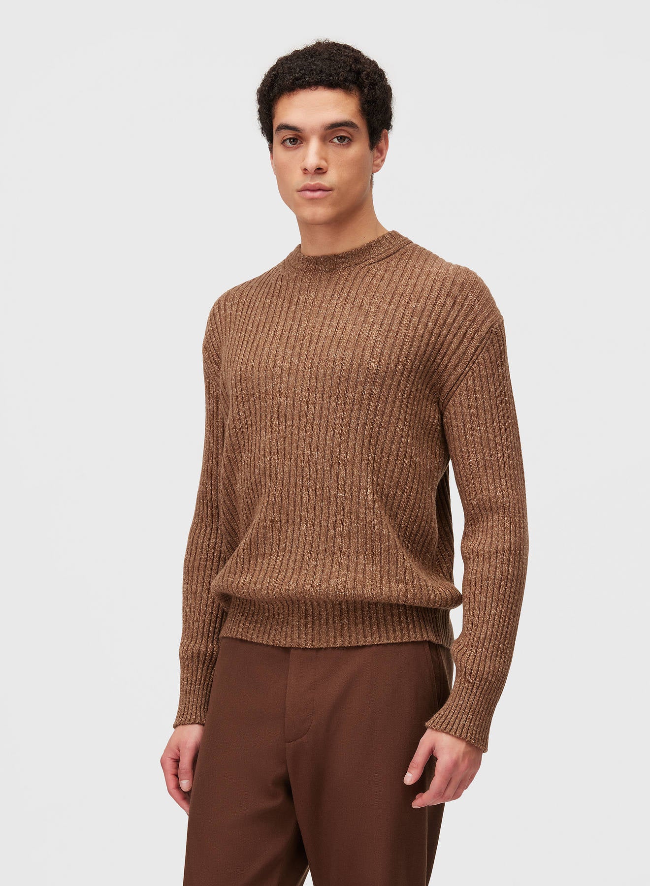 Retori Ribbed Crewneck Clay - Knitwear - Luxury Sweaters for Men and Women - Front Man