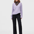 Retori Ribbed Crewneck Iris - Knitwear - Luxury Sweaters for Men and Women - Full Model Woman