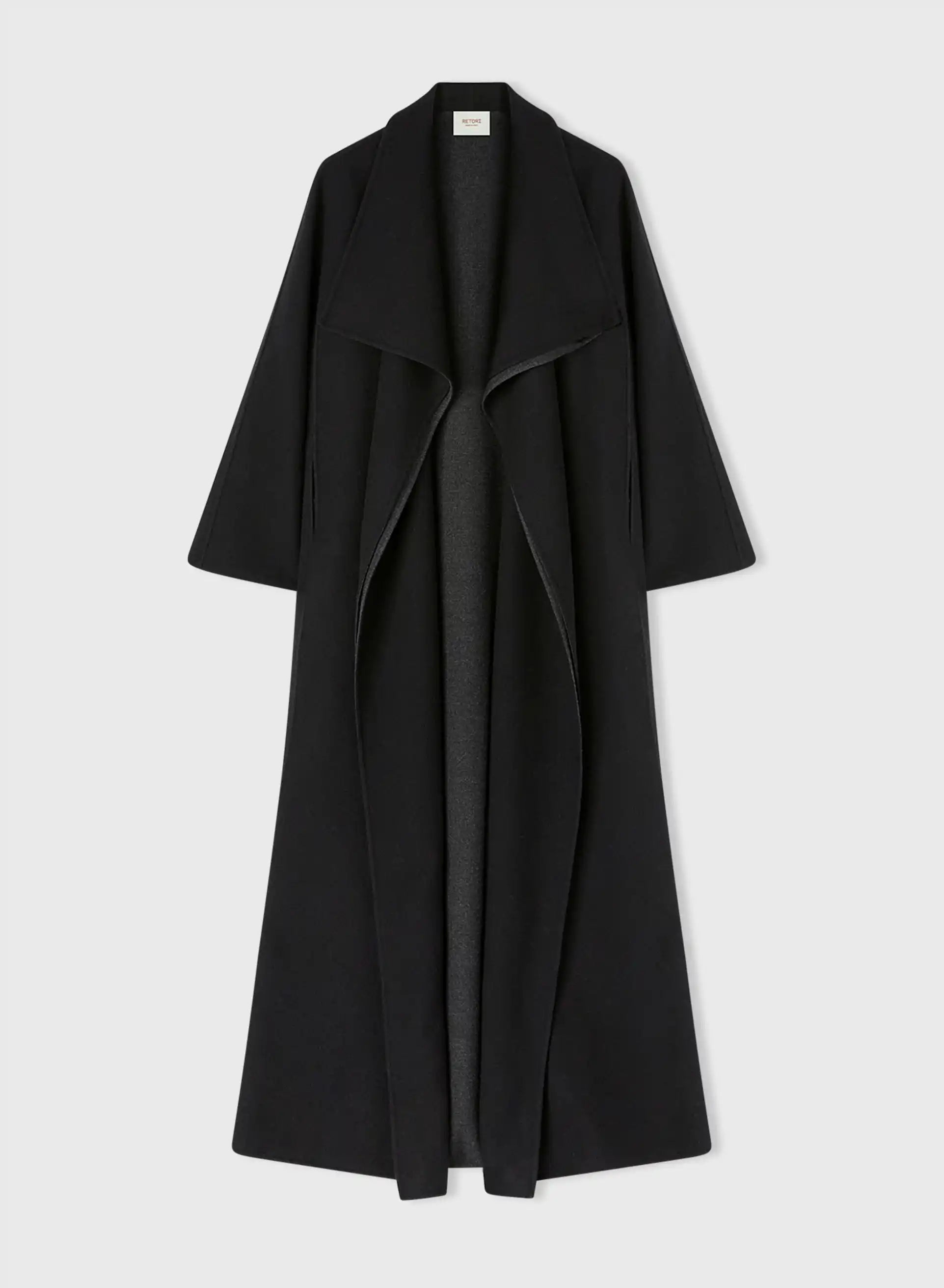 Retori Double Shawl Collar Coat Black And Grey - Ready To Wear - Luxury Overcoats for Women