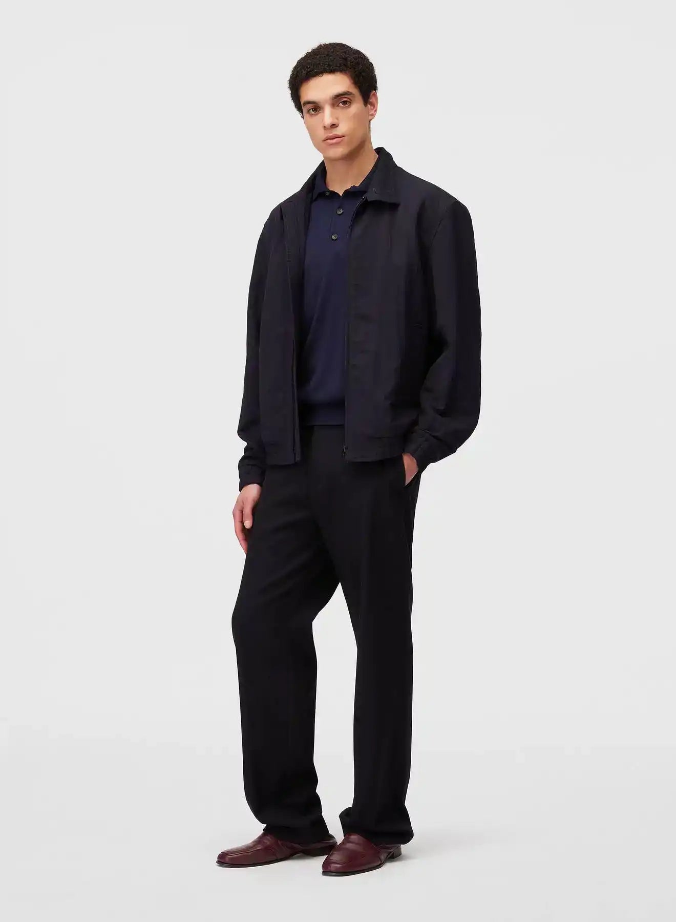 Retori Packable Bomber Dark Blue - Ready To Wear - Luxury Bomber Jackets for Men and Women - Full Model Man