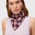 Retori Color Block Damier Bandieau Amaranth And Rose - Accessories - Luxury Scarves & Shawls - Detail Woman
