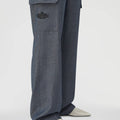 Retori Embroidered Cargo Pants Denim Blu - Ready To Wear - Luxury Cargo Pants for Women