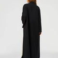 Retori Double Shawl Collar Coat Black And Grey - Ready To Wear - Luxury Overcoats for Women - Back Full Model