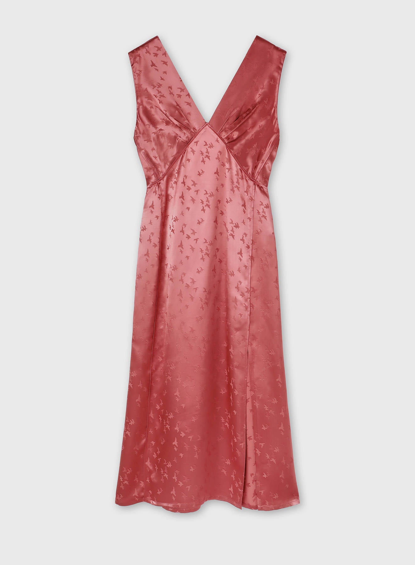 pink jacquard midi dress Light Pink Floral Jacquard Midi Dress - All Dresses